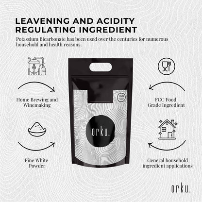 Orku Potassium Bicarbonate Powder FCC Food Grade - Baking Brewing Bulk
