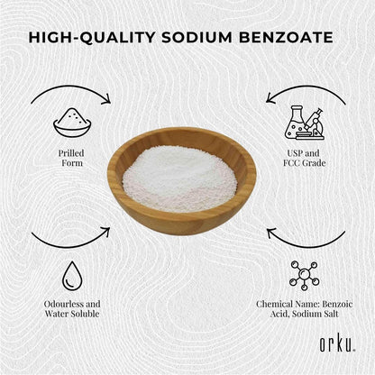 Orku Sodium Benzoate USP/FCC Grade Prills – E211 Preservative CAS 532-32-1