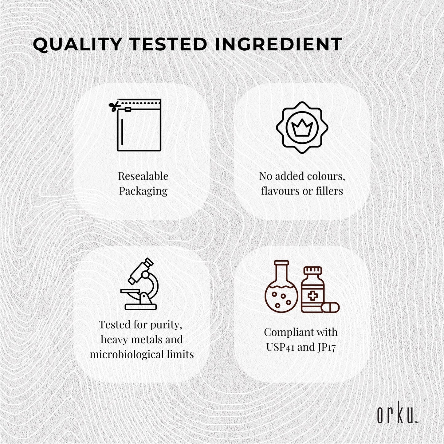 Orku Taurine Powder Bags- High Purity L-Taurine Amino Acid Ingredient Bulk