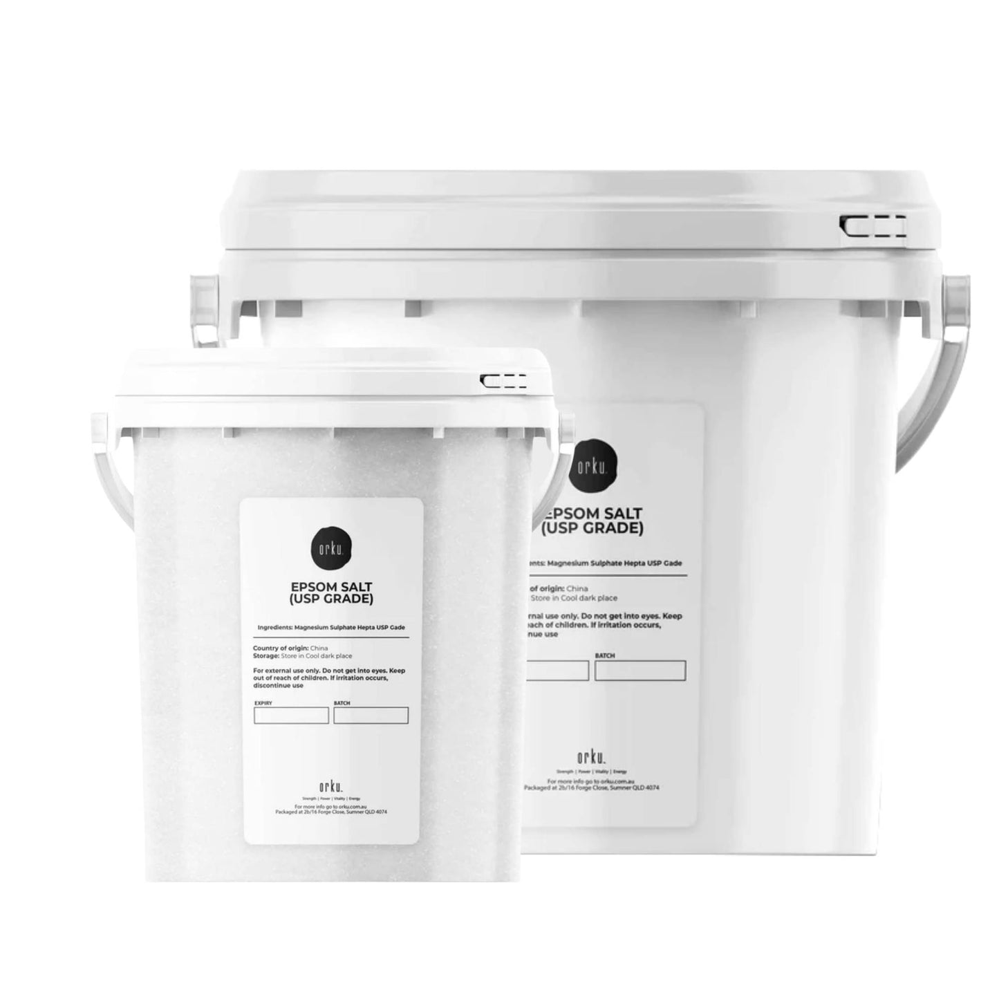 Orku USP Epsom Salt Buckets Magnesium Sulphate - Bath Soak Household Garden Use