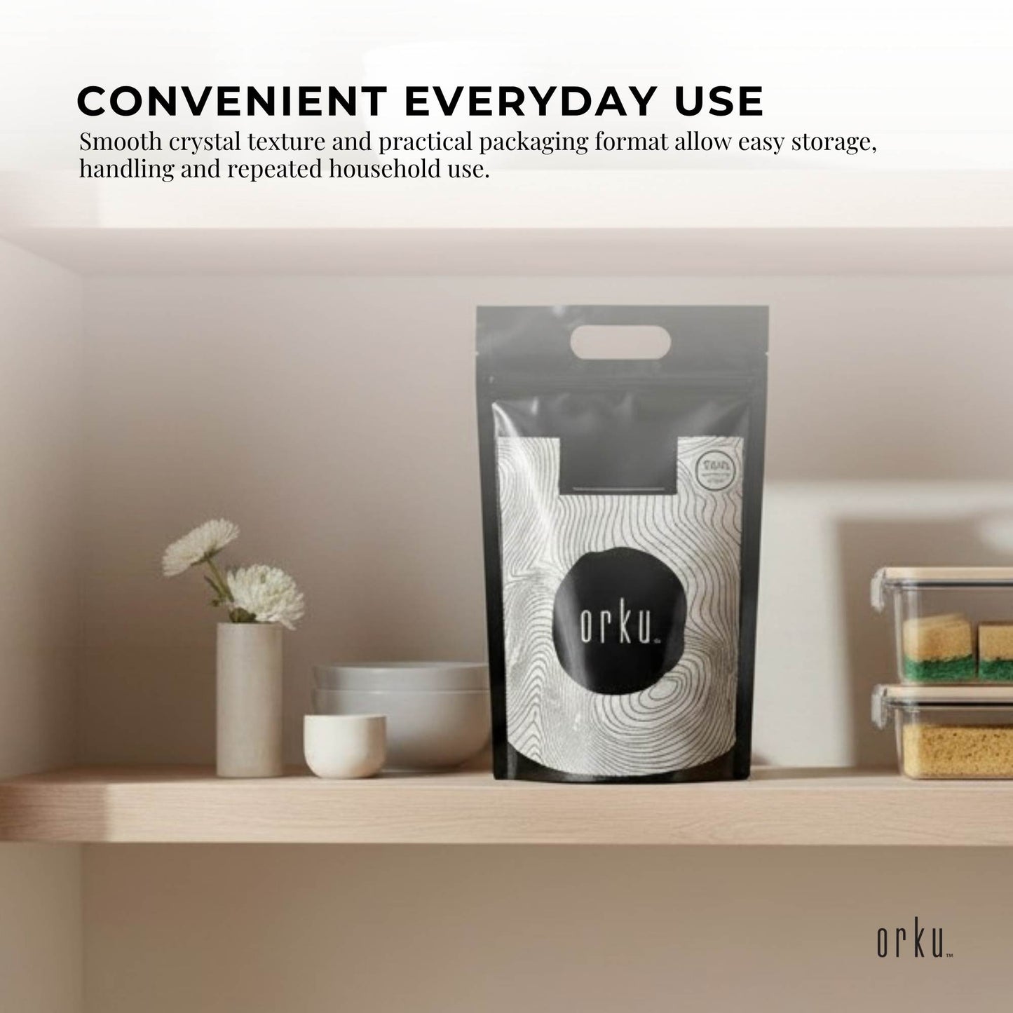 Orku USP Epsom Salt Crystals Magnesium Sulphate - Bath Soak Garden Household Use