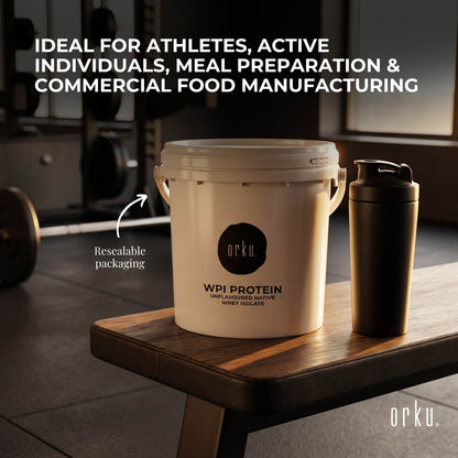 Orku Whey Protein Isolate Powder WPI 90% Unflavoured Native Tub
