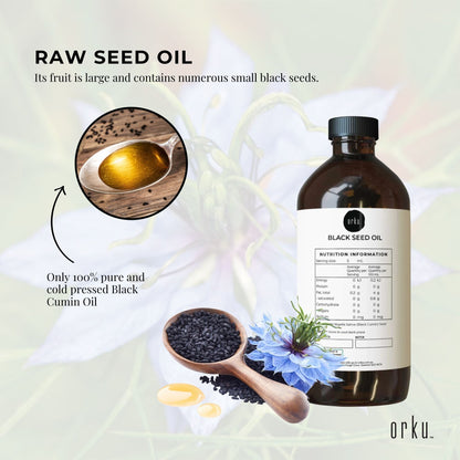 Pure Black Seed Oil - 100% Ethiopian Nigella Sativa Cumin Cold Pressed