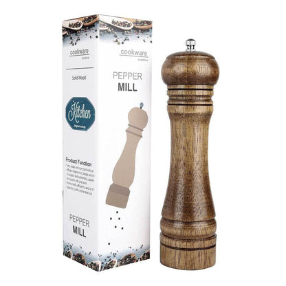 Salt and Pepper Grinder - Oak Wood Hand Mill - Adjustable Grain Size - Hand Mill