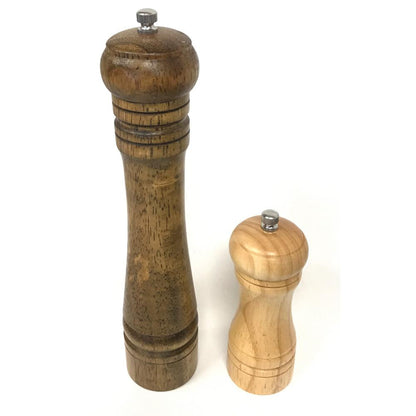 Salt and Pepper Grinder - Oak Wood Hand Mill - Adjustable Grain Size - Hand Mill