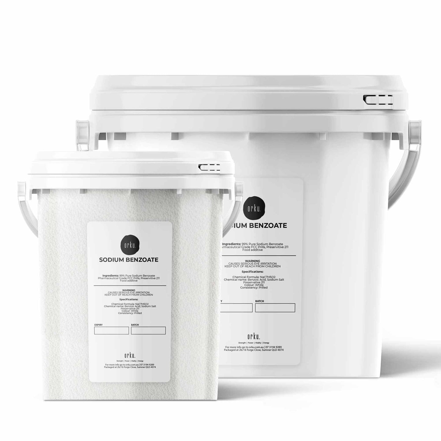Orku Sodium Benzoate Tub - USP/FCC Grade Prills – E211 Preservative CAS 532-32-1
