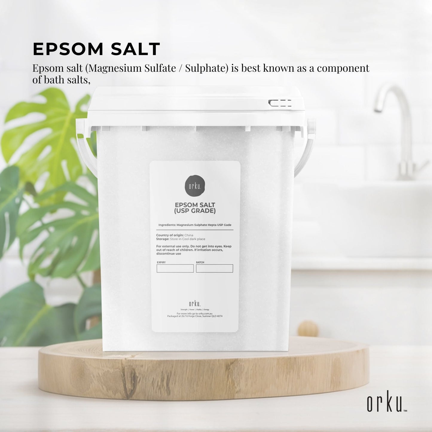 USP Epsom Salt Pharmaceutical Grade - Bucket Pure Magnesium Sulfate Bath Salts