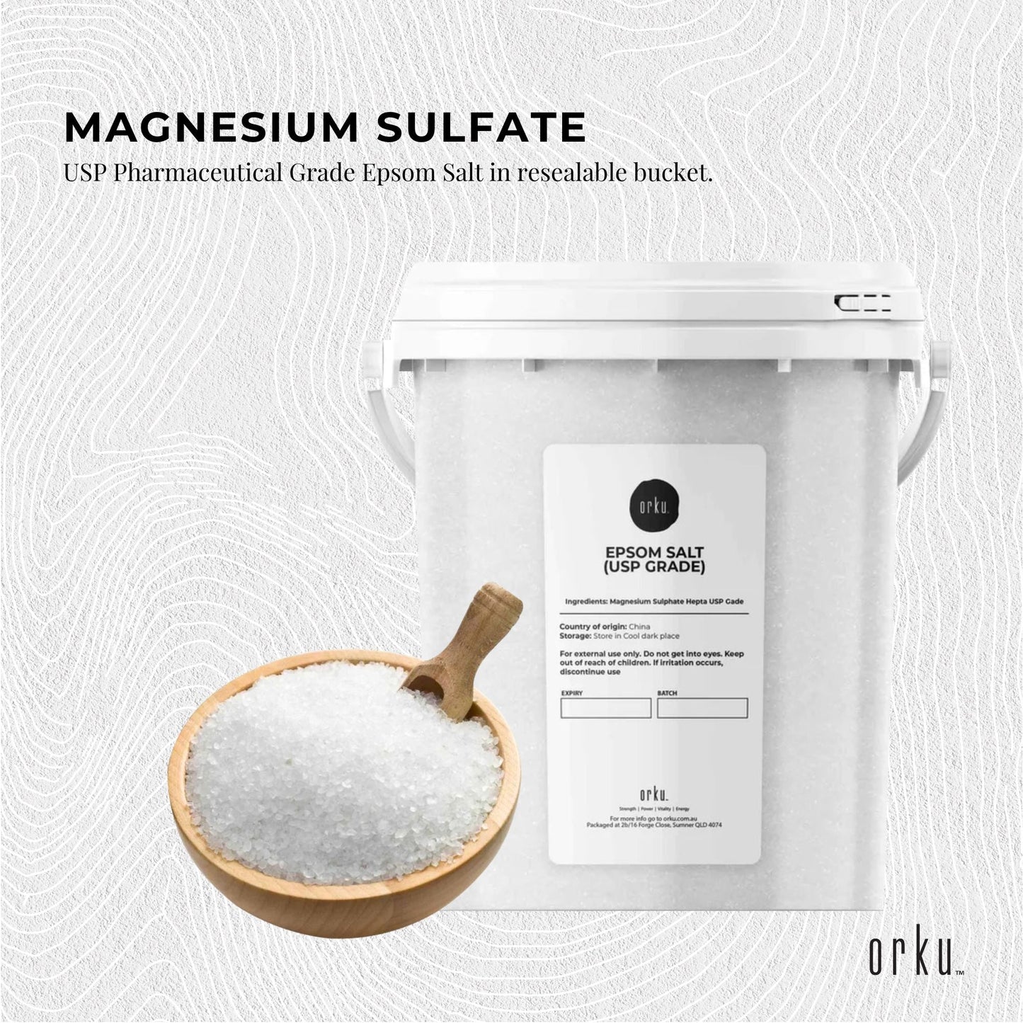 USP Epsom Salt Pharmaceutical Grade - Bucket Pure Magnesium Sulfate Bath Salts