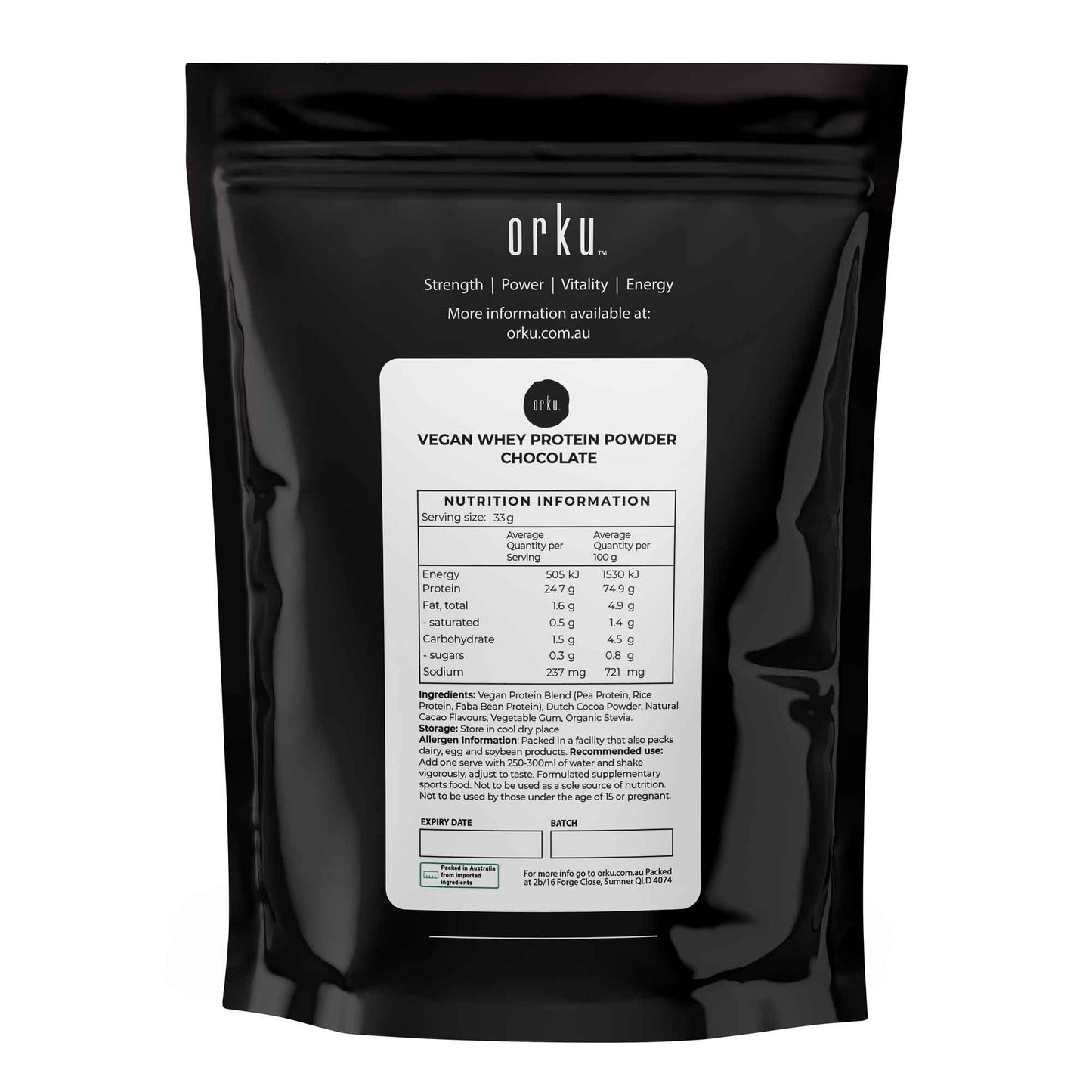 Vegan Protein Powder Blend - Chocolate Plant WPI/WPC Supplement