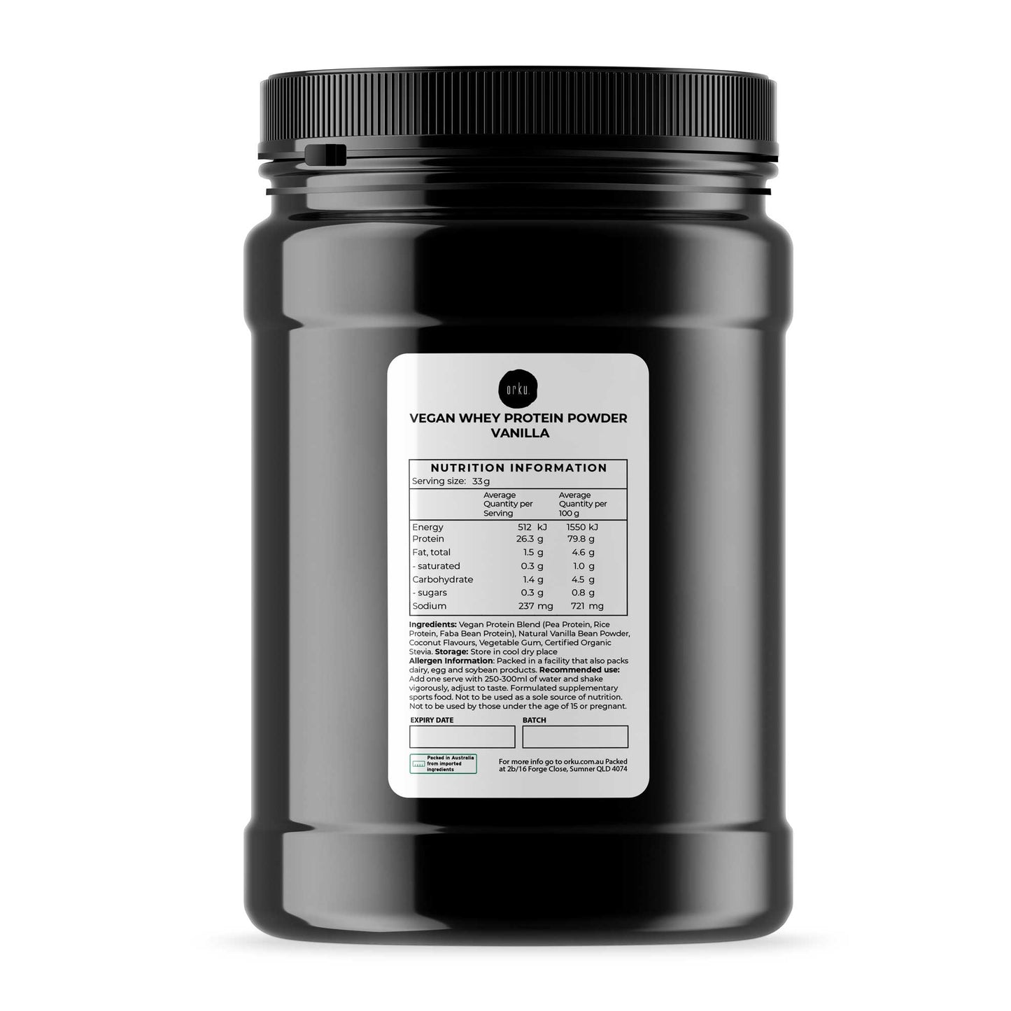 Vegan Protein Powder Blend - Vanilla Plant WPI/WPC Supplement Jars