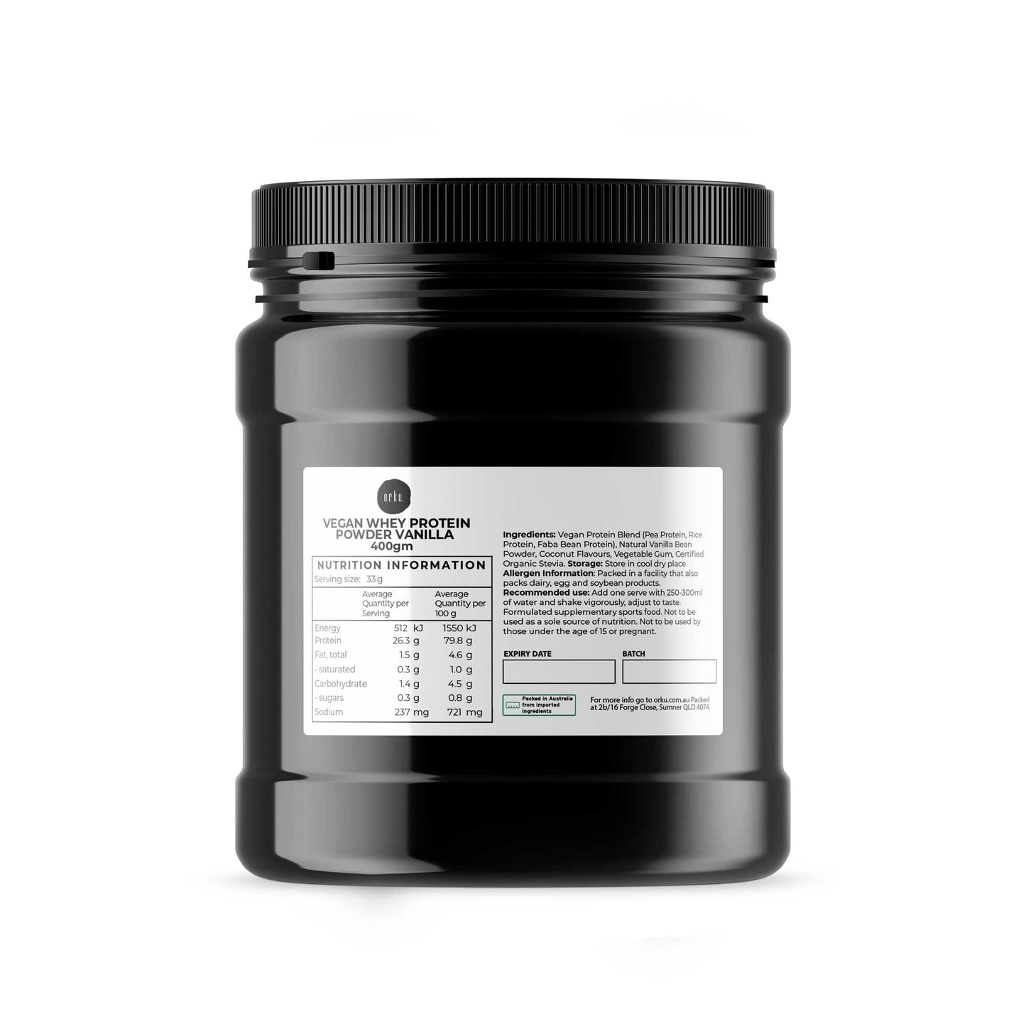 Vegan Protein Powder Blend - Vanilla Plant WPI/WPC Supplement Jars