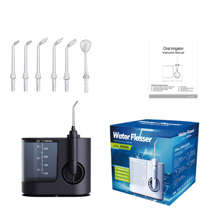 Water Jet Dental Flosser 1000ml Black - Electric Oral Pressure Irrigator