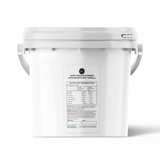 Whey Protein Powder Concentrate - Vanilla Shake WPC Supplement Bucket