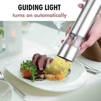 Electric Salt or Pepper Grinder Stainless Steel Shakers Mill Battery Operated Light